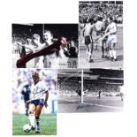 A collection of 25 autographed photographs of former England international footballers,
