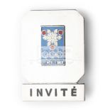 Grenoble 1968 Winter Olympic Games guest's badge, with affixed enamel Games logo,