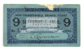 A season ticket from 1895 at the Old Crystal Palace which included entrance to the F.A.