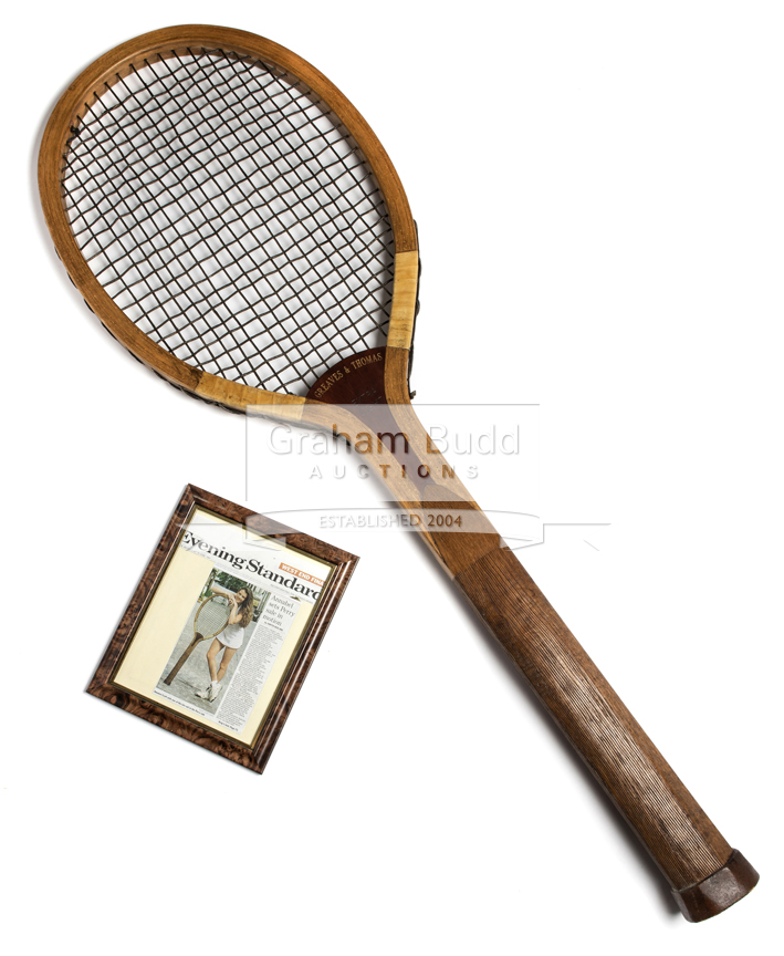 Giant over-sized tennis racquet by Greaves & Thomas circa 1980s,