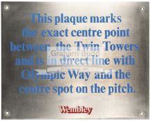 A rare wall plaque from the Official Visitors Tour at the old Wembley Stadium,