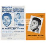 Muhammad Ali signed programme for an exhibition bout in Gothenburg 15th August 1965,