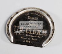 A racing plate worn by The Glider, winner of 1924 The Falcon Plate, Thirsk,