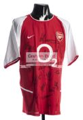 Arsenal Invincibles signed replica jersey, signed by Reyes, Wiltord, Pires, Kanu, Wenger, Vieira,