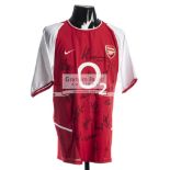 Arsenal Invincibles signed replica jersey, signed by Reyes, Wiltord, Pires, Kanu, Wenger, Vieira,