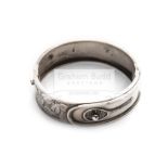 A rare Victorian silver Tennis bangle, with tilt head design, hallmarked Birmingham 1882,