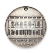 A silver pass for the grandstand at Newcastle racecourse dated 1800 and issued to Charles William