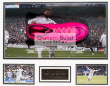 A Cristiano Ronaldo signed Real Madrid football boot display,