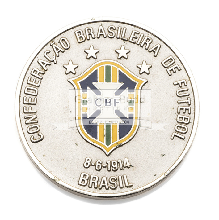 A 1994 World Cup Brazilian Football Association (CBF) medal, white metal & enamel, - Image 2 of 3