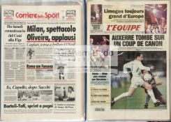 A collection of complete European Newspapers with reports on Arsenal matches during 1995,