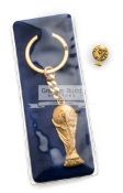 Official FIFA World Cup Trophy keyring and badge,