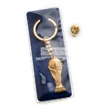 Official FIFA World Cup Trophy keyring and badge,