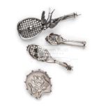 Four Victorian silver Tennis Brooches, circa 1890,