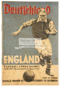 1938 Germany v England official programme,