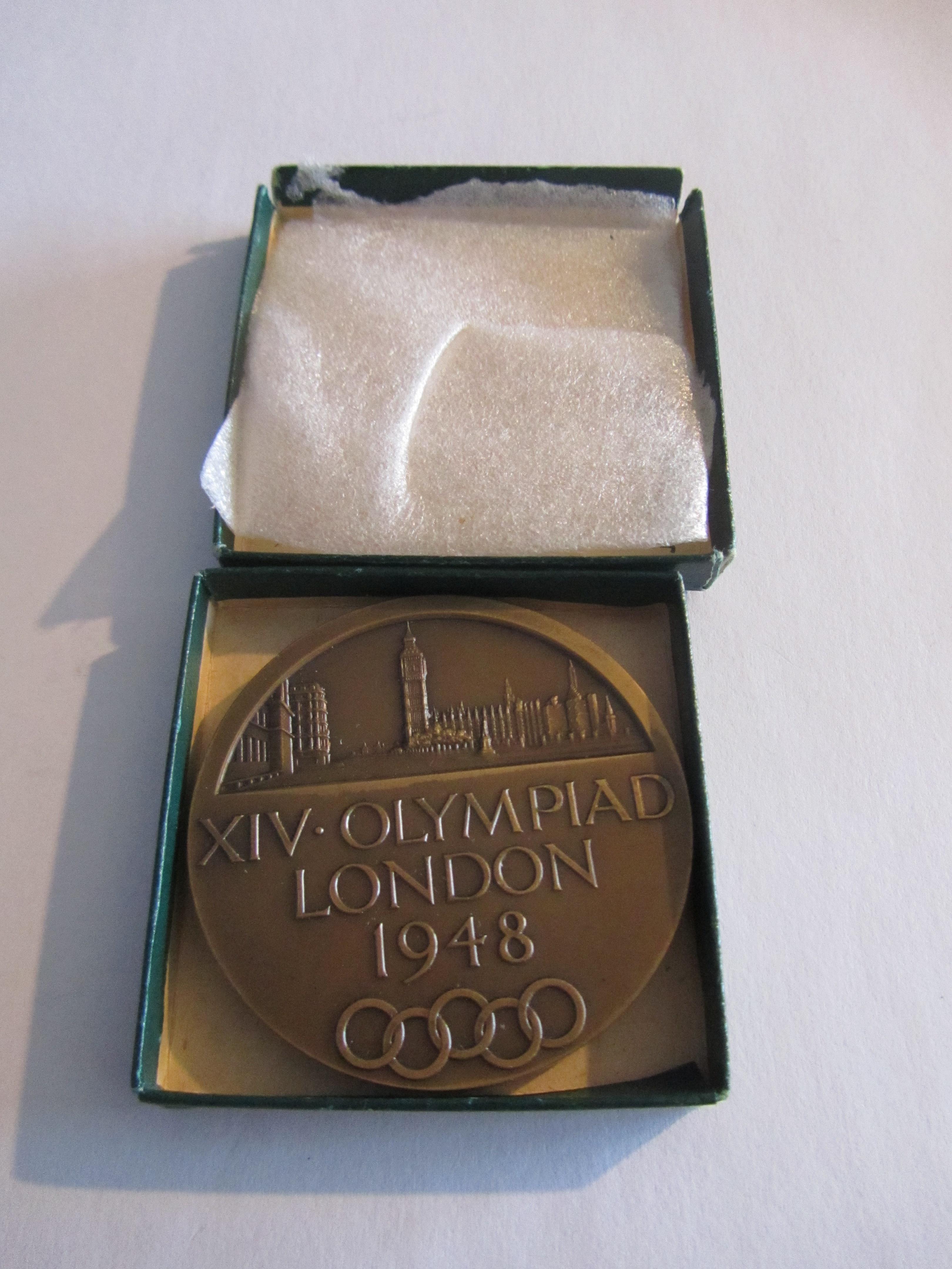 London 1948 London Olympic Games participant's medal, designed by B Mackennal, - Image 2 of 6