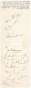 Autographs of the Australia 'invincibles' cricket team to England in 1948,