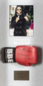 Lennox Lewis signed boxing glove framed display,