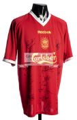An autographed Liverpool FC replica jersey, circa 2003,