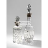 Two crystal decanters presented to Fred Perry,