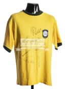 Multi-signed Brazil 1970 World Cup Final retro jersey,