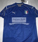 A pair of Andrea Pirlo signed Italy replica jerseys,