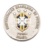 A 1994 World Cup Brazilian Football Association (CBF) medal, white metal & enamel,