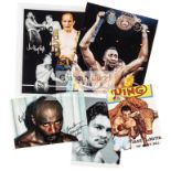 Autographed boxing memorabilia.