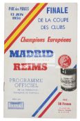 An official programme for the first European Cup Finial, Real Madrid v Reims,