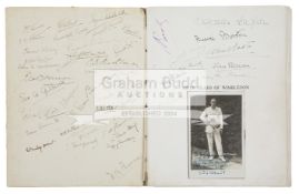 A rare autographed copy of Fifty Years of Wimbledon 1877 to 1926 The Story of the Lawn Tennis