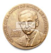 Large bronze medal commemorating the life of football World Cup creator Jules Rimet 1873-1956