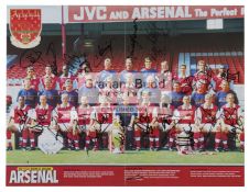 A souvenir poster signed by the Arsenal 1997-98 double winning team, Seaman, Adams, Keown, Vieira,