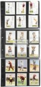 Eight sets of golf cigarette cards, Five sets mounted as framed displays,