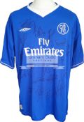 Chelsea replica jersey signed by 20 players from the Chelsea 2004-2005 Premier league Champions
