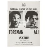 The rare onsite programme for the Muhammed Ali v George Foreman in the World Heavyweight