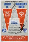 1968 European Cup Final programme fully-signed by the Manchester United winning team,