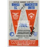 1968 European Cup Final programme fully-signed by the Manchester United winning team,