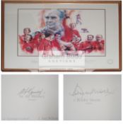 England 1966 World Cup Winners print in Frame which has been signed by manager Sir Alf Ramsey &