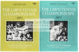 Wimbledon Final Programme 1971 and Wimbledon 21st June 1971, First Day Programme,