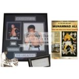 Muhammad Ali signed & framed boxing display, 71 by 68cm.