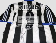 Alan Shearer signed Newcastle United retro jersey,.