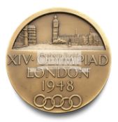 London 1948 London Olympic Games participant's medal, designed by B Mackennal,