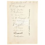 Four 1920 football team autographs, i) Sunderland 1922-23 (runners up in Division 1), signed in ink,