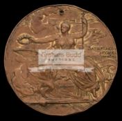 Two Athens 1906 Intercalated Olympic Games participation medals, the first in bronze,