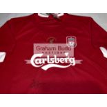 Liverpool FC Legends autographs collection, Sam Hyypia signed 2005 Champion League replica jersey,