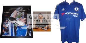 Pedro signed Chelsea signed home jersey 2015-16,