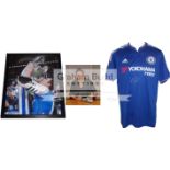 Pedro signed Chelsea signed home jersey 2015-16,