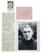 Manchester United 'Busby Babes' autographs, a removed double album pages with 13 ink signatures,