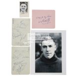 Manchester United 'Busby Babes' autographs, a removed double album pages with 13 ink signatures,