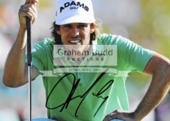 A group of twelve photographs signed by International golfers / US Masters Champion,