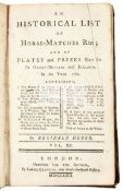 Heber (Reginald) An Historical List of Horse-Matches Run,